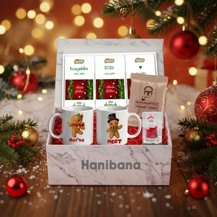 Çift Kupa, Kahve & Çikolata Seti