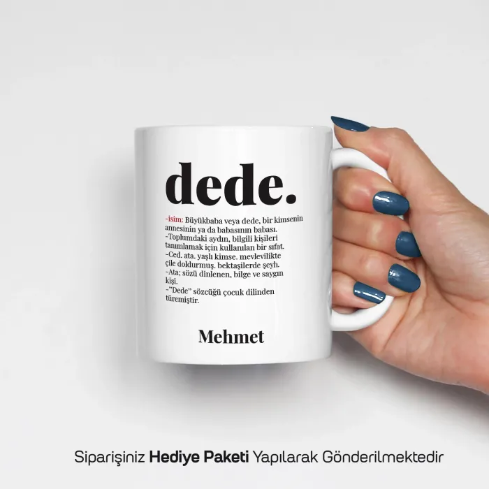 Dede Tanımı Kişiye Özel Kupa Bardak