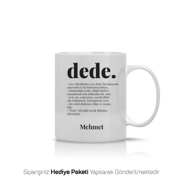 Dede Tanımı Kişiye Özel Kupa Bardak