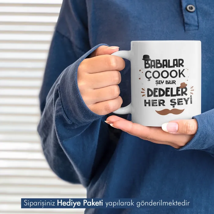 Dedeye Hediye Mottolu Kişiye Özel Kupa