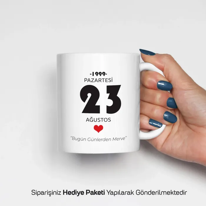 Doğduğun Gün Temalı Kişiye Özel Kupa Bardak