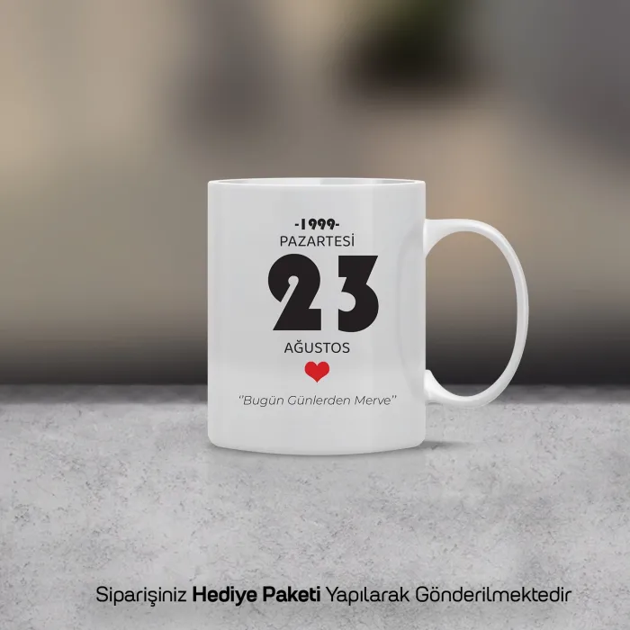 Doğduğun Gün Temalı Kişiye Özel Kupa Bardak