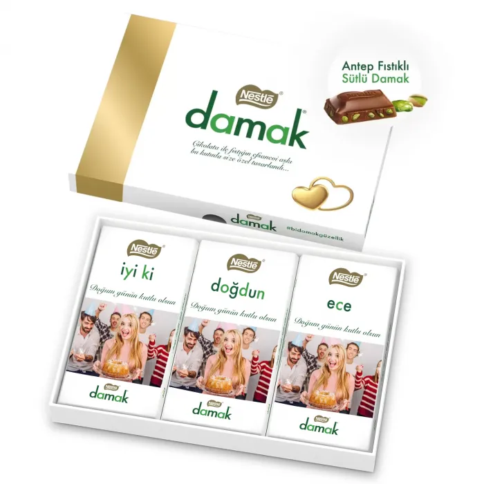 Doğum Günü Hediyesi Özel Fotoğraflı Nestlé Damak Çikolata Paketi