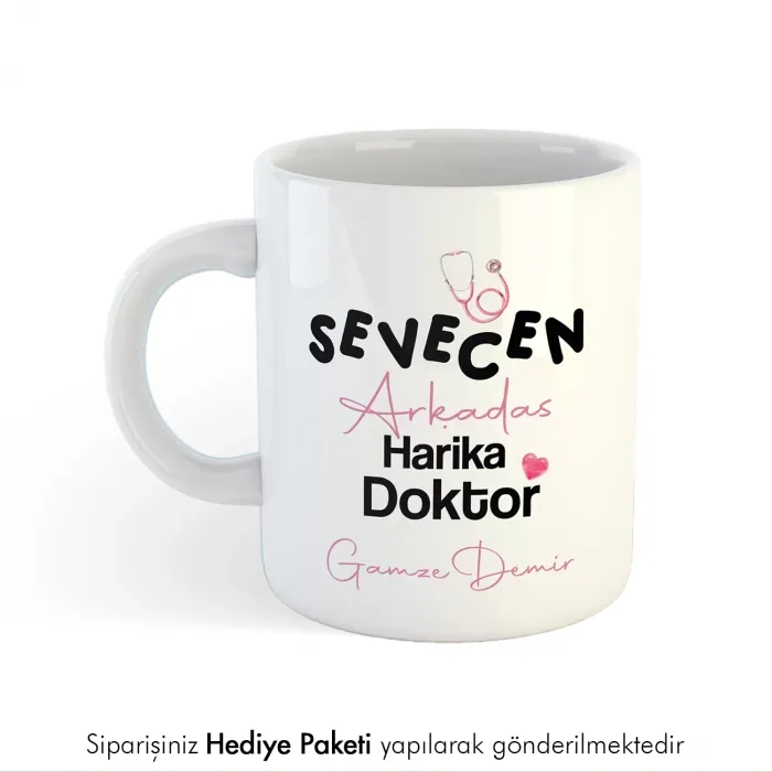 Doktor Arkadaşa Hediye İsme Özel Esprili Kupa Bardak
