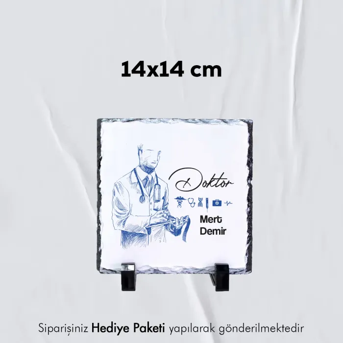 Doktora Özel İsim Baskılı Doğal Taş