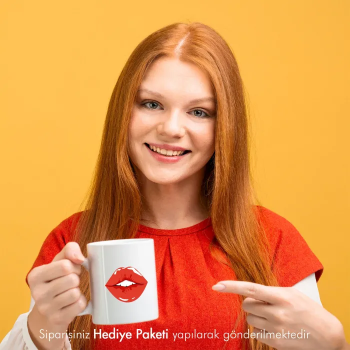 Dudak Temalı Kupa Bardak