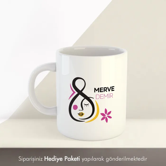 Dünya Kadınlar Günü Kutlu Olsun Kişiye Özel İsimli Hediye Kupa