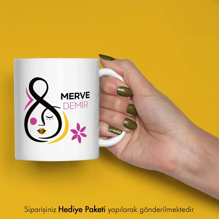 Dünya Kadınlar Günü Kutlu Olsun Kişiye Özel İsimli Hediye Kupa