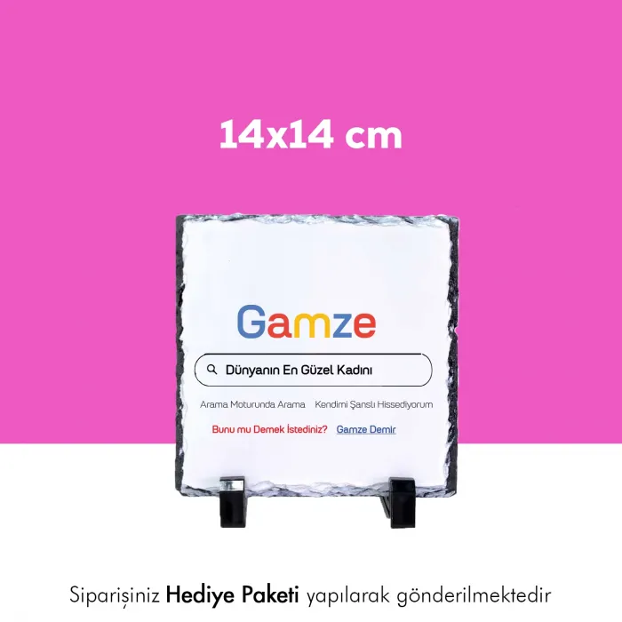 Dünyanın En Güzel Kadını Tasarımlı İsim Baskılı Doğal Taş