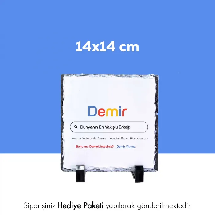 Dünyanın En Yakışıklı Erkeği Tasarımlı İsim Baskılı Doğal Taş