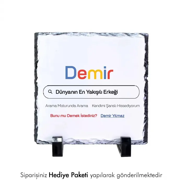 Dünyanın En Yakışıklı Erkeği Tasarımlı İsim Baskılı Doğal Taş