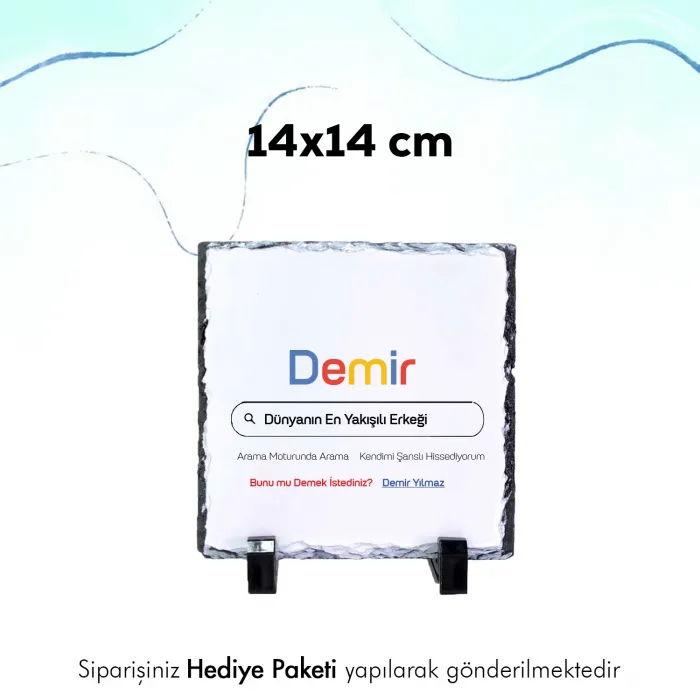 Dünyanın En Yakışıklı Erkeği Tasarımlı İsim Baskılı Doğal Taş