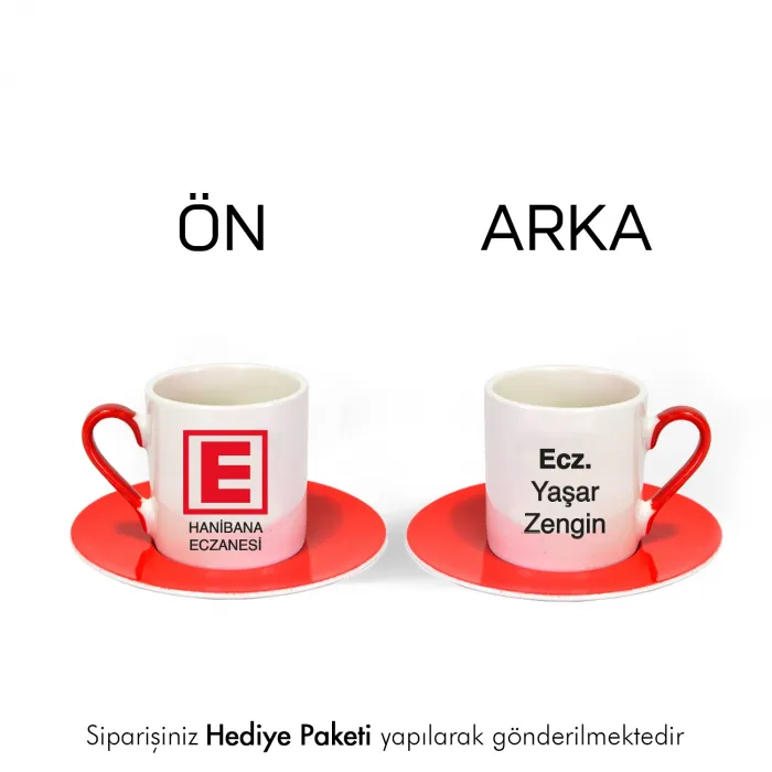 Eczacılara Özel Hediye İsimli Kırmızı Fincan