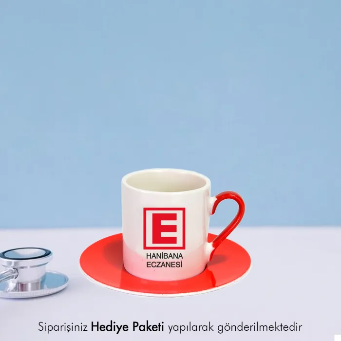 Eczacılara Özel Hediye İsimli Kırmızı Fincan