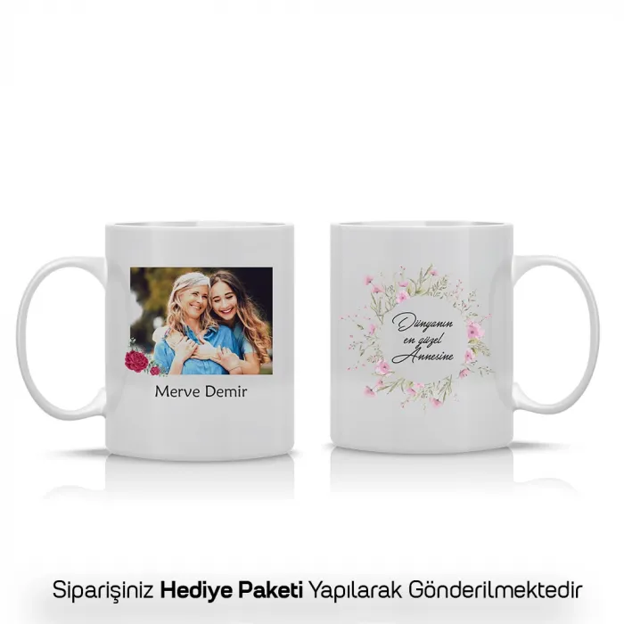 En Güzel Annesine Yazılı Kişiye Özel İsimli Kupa Bardak