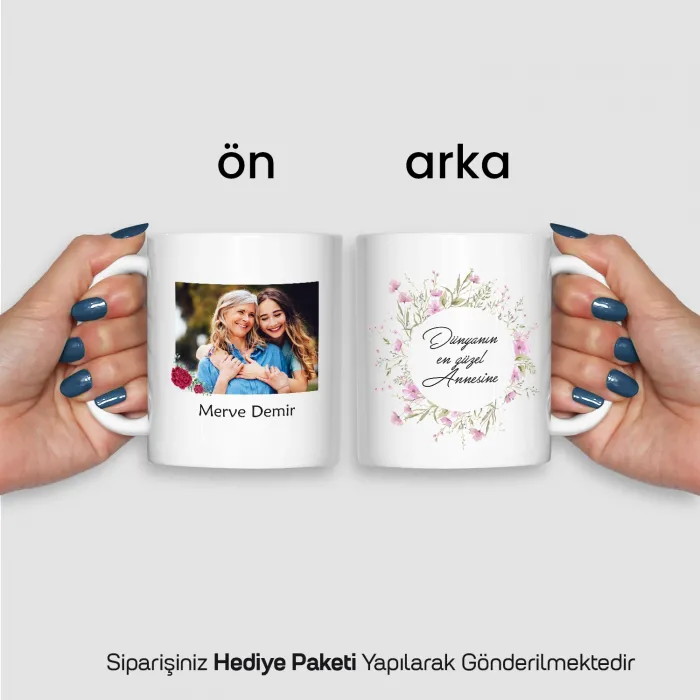 En Güzel Annesine Yazılı Kişiye Özel İsimli Kupa Bardak