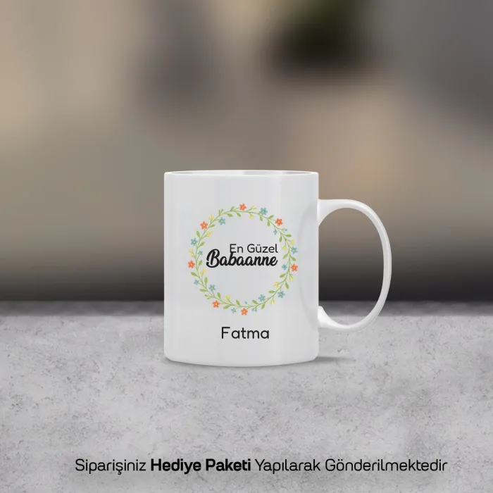 En Güzel Babaanne Yazılı Kişiye Özel İsimli Kupa Bardak