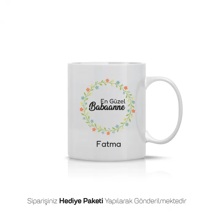 En Güzel Babaanne Yazılı Kişiye Özel İsimli Kupa Bardak