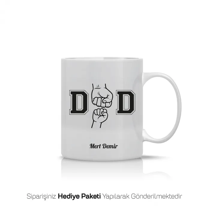 Babalar Gününe Birleşen Yumruk Kişiye Özel Kupa Bardak