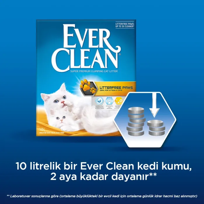 Ever Clean Litterfree Paws Patilere Yapışmayan Topaklanan Kedi Kumu 10lt