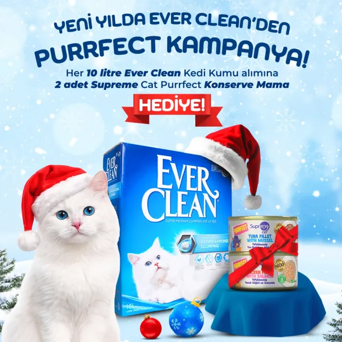 Ever Clean Total Cover Koku Önleyici Kedi Kumu 10lt (2 Adet Supreme Konserve Mama Hediye)