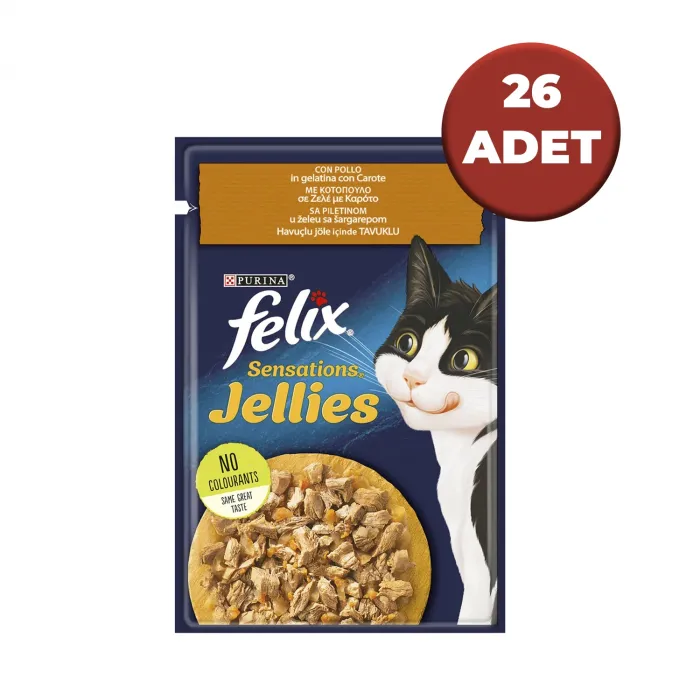 Felix Çifte Lezzet Sensations Tavuklu Ve Havuçlu Yaş Kedi Maması 85 Gr x 26 Adet