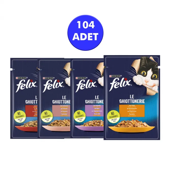 Felix Karışık Yaş Kedi Maması 85 gr x 104 Adet