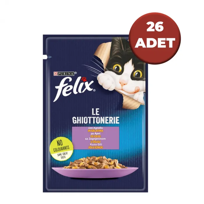 Felix Kuzu Etli Yaş Kedi Maması 85 Gr x 26 Adet