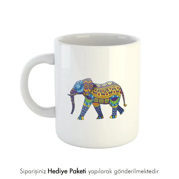 Fil Desenli Kahve Kupası