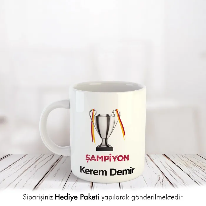 Şampiyon Baskılı Kişiye Özel İsimli Kupa Bardak