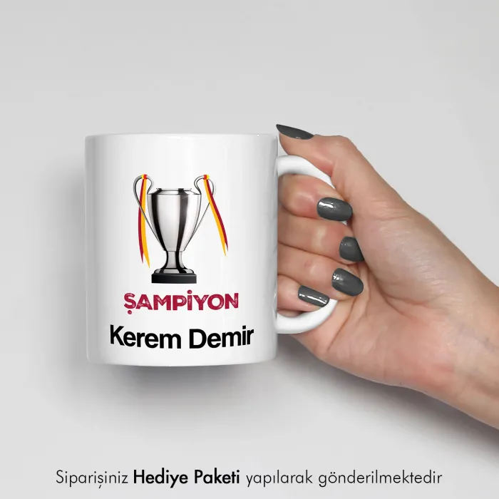 Şampiyon Baskılı Kişiye Özel İsimli Kupa Bardak
