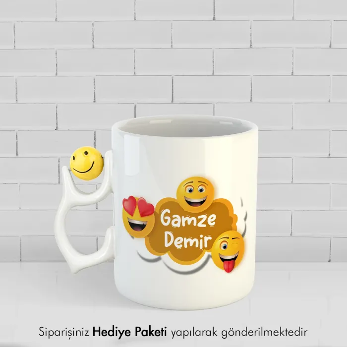 İsim Baskılı Gülen Yüz Hediye Kupa Bardak