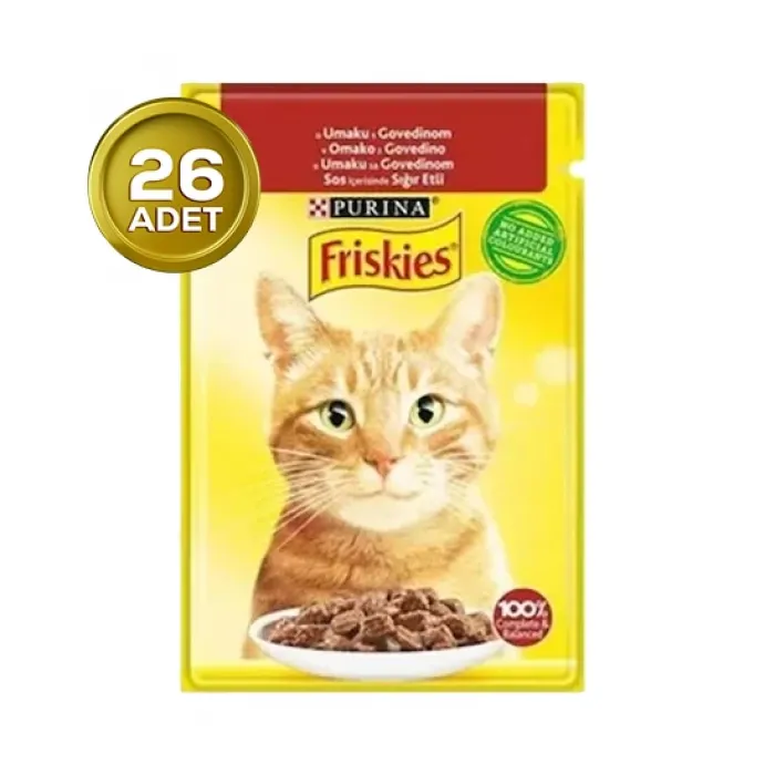 Friskies Sığır Etli 85 gr 26lı Yetişkin Kedi Yaş Maması
