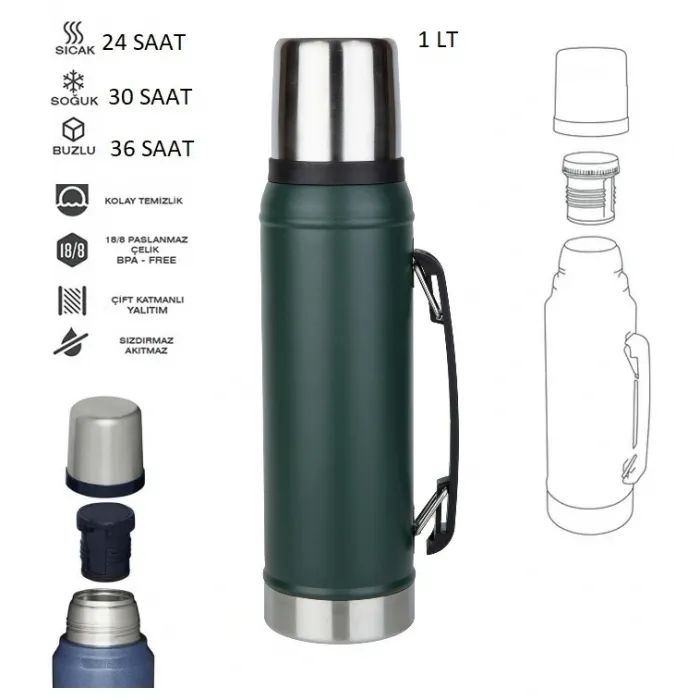 Globox Termos 1000ml Yeşil