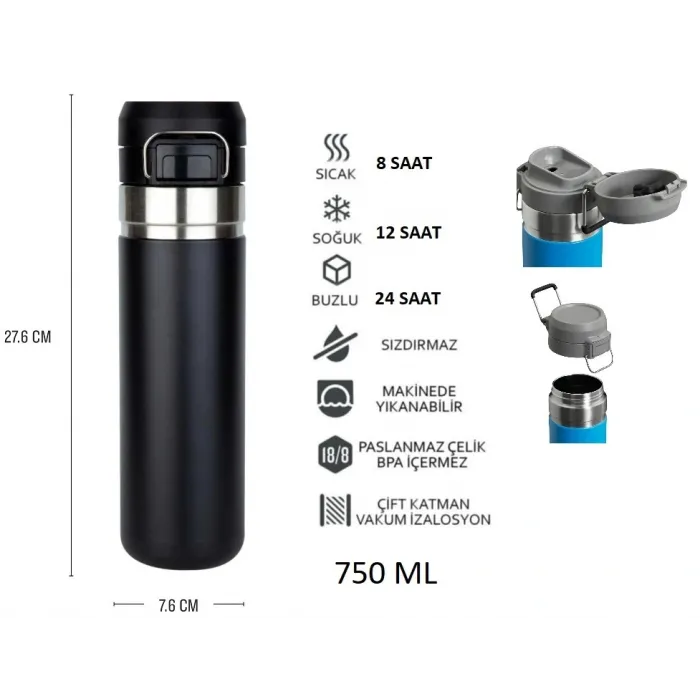 Globox Termos 750ml Siyah