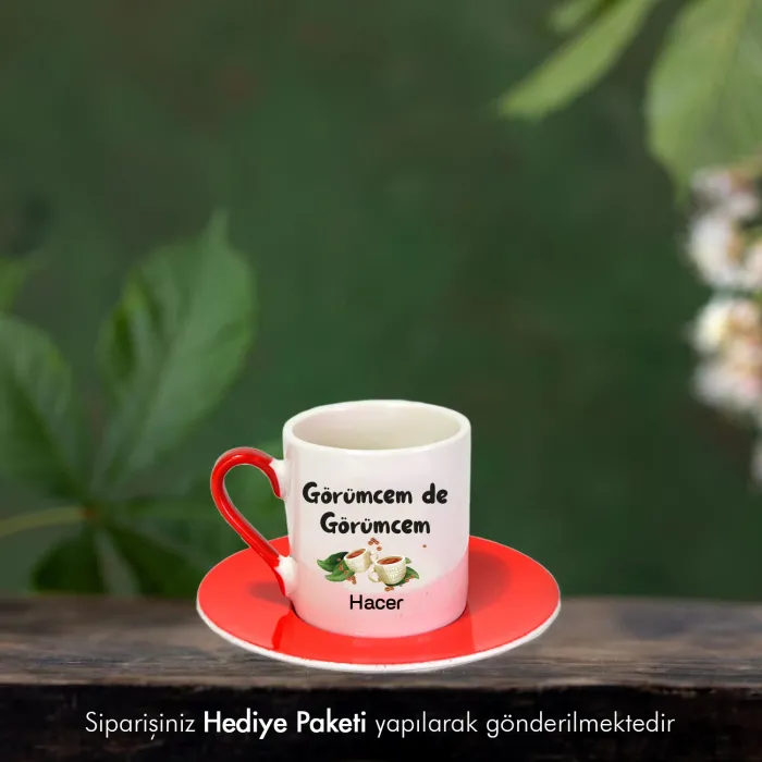 Görümcem De Görümcem Özel İsimli Hediye Kırmızı Fincan