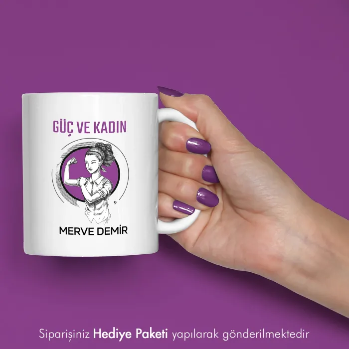 Güç Ve Kadın Tasarımlı Kupa Bardak