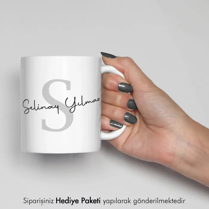 Harf Baskılı İsme Özel Kupa Bardak