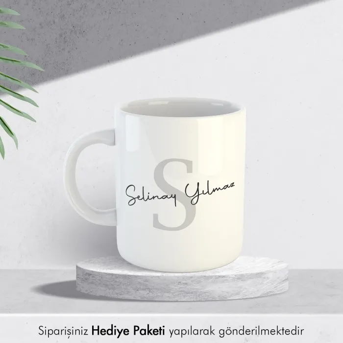 Harf Baskılı İsme Özel Kupa Bardak