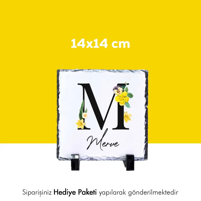 Harf Tasarımlı Kişiye Özel Baskılı Doğal Taş