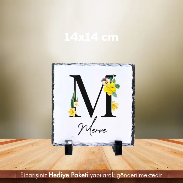 Harf Tasarımlı Kişiye Özel Baskılı Doğal Taş