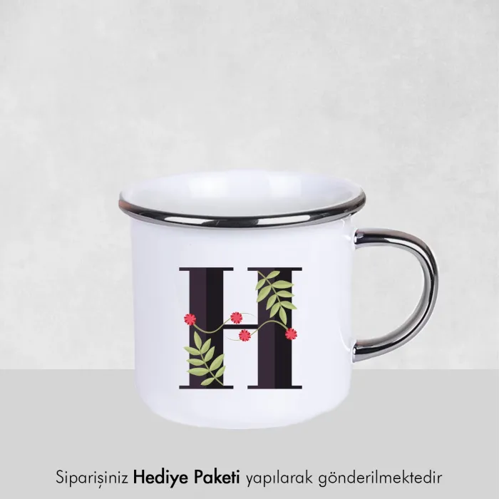 Harf Tasarımlı Özel Enamel Kupa Bardak