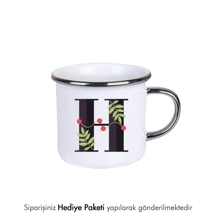 Harf Tasarımlı Özel Enamel Kupa Bardak