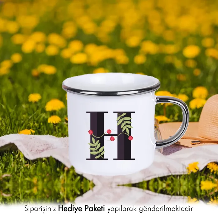 Harf Tasarımlı Özel Enamel Kupa Bardak