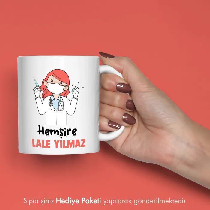 Hemşireye Özel İsimli Hediye Kupa