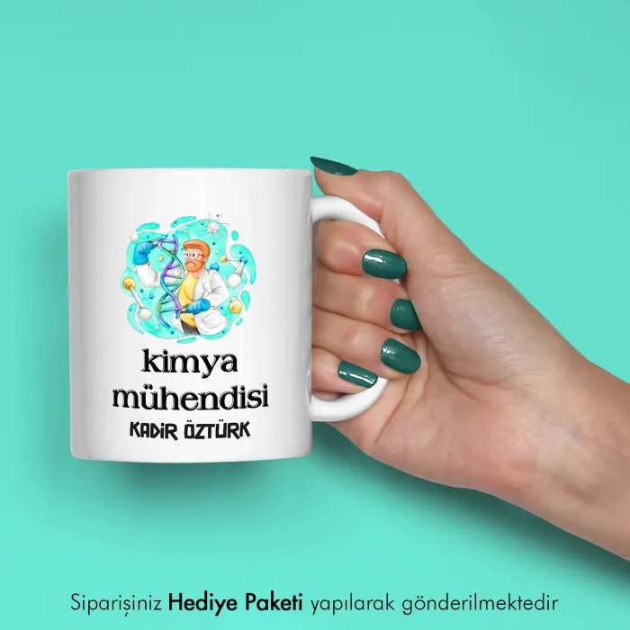 Kimya Mühendisine Özel İsimli Hediye Kupa