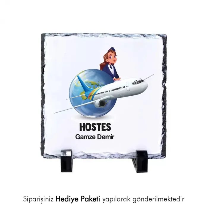 Hostese Özel İsim Baskılı Doğal Taş