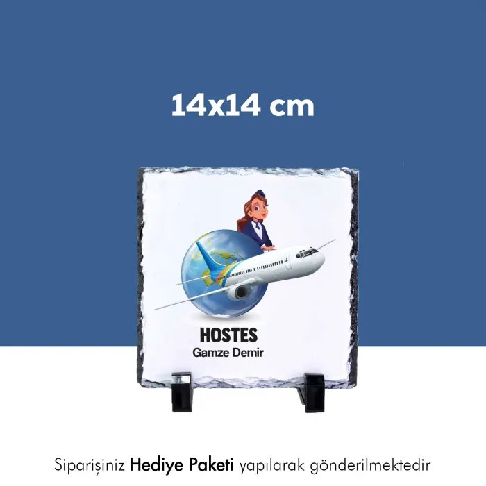 Hostese Özel İsim Baskılı Doğal Taş
