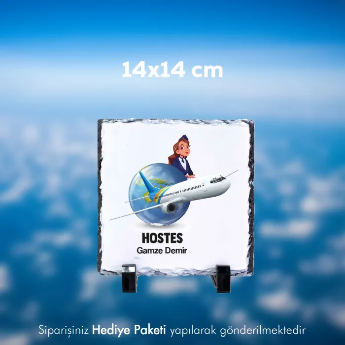 Hostese Özel İsim Baskılı Doğal Taş