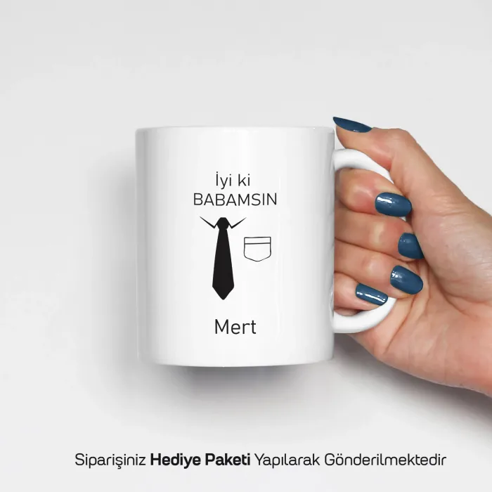 İyi Ki Babamsın Yazılı Kişiye Özel Kupa Bardak